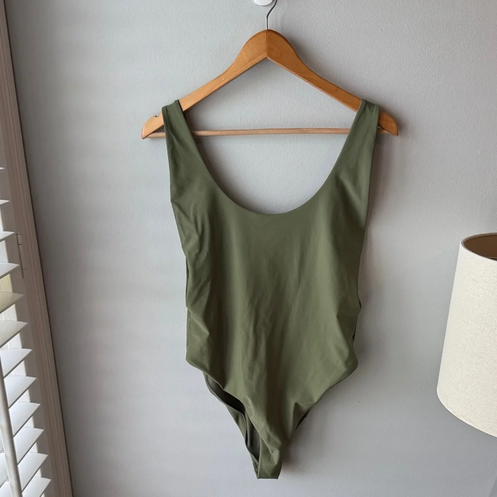 aerie Olive Green One-Piece Swimsuit - Picture 1 of 7
